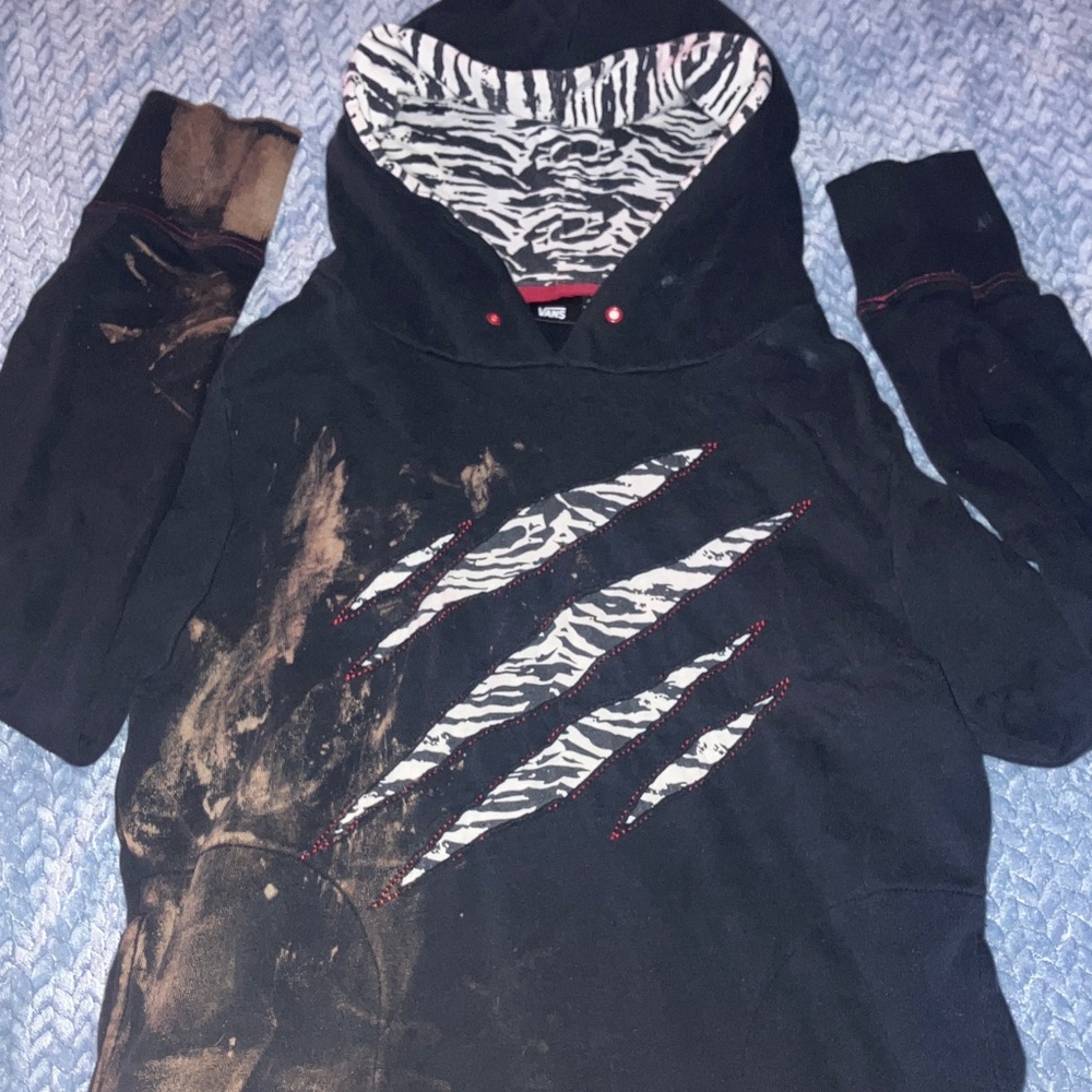 vans zebra print hoodie